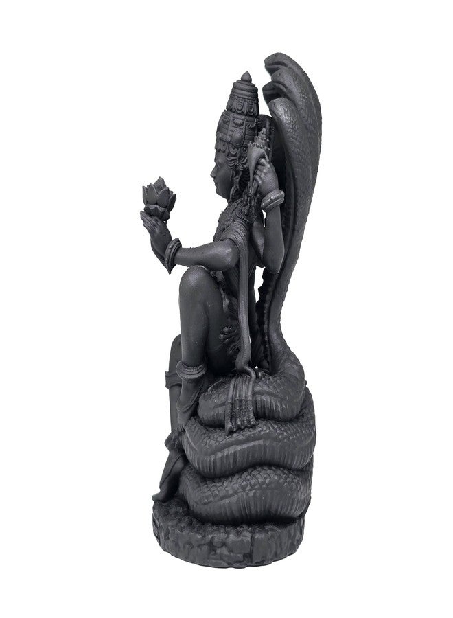 MurtiHome Vishnu Murti مع Sheshnaag، ارتفاع 10.16 سم، أسود، طباعة ثلاثية الأبعاد، راتنج للأشعة فوق البنفسجية، تمثال ديني هندوسي للورد شري هاري ماهافيشنو نارايان - Image 4
